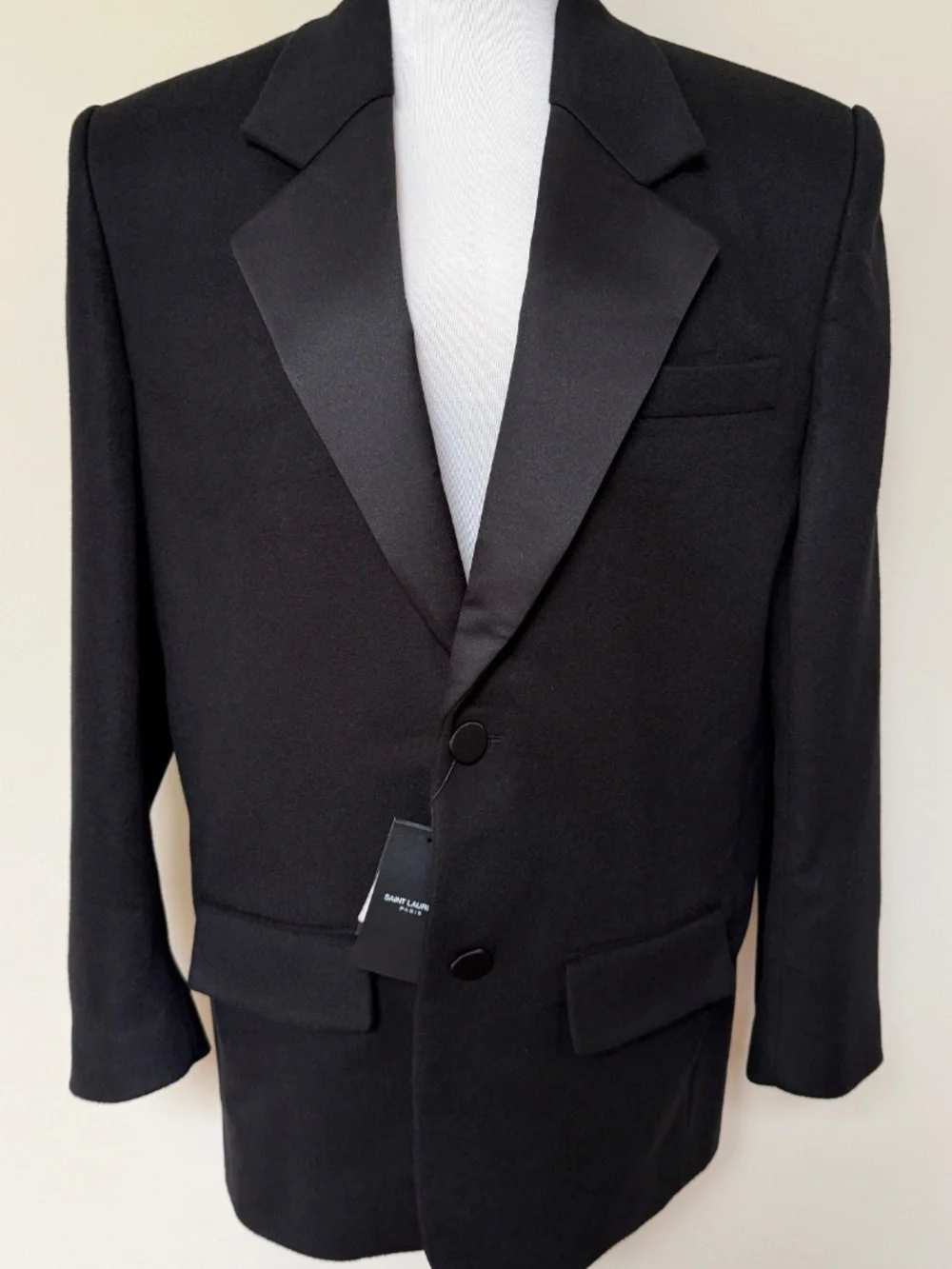 Saint Laurent YSL Runway Oversize Cashmere Wool Tuxedo Blazer Jacket